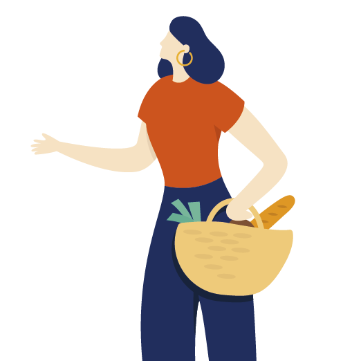 Personnage Femme panier Personnage Femme panier